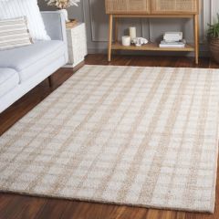 Tufted Plaid Ivory/Gold Area Rug