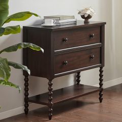 Turned Leg 2 Drawer Accent Chest