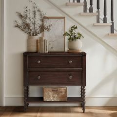 Turned Leg 2 Drawer Accent Chest