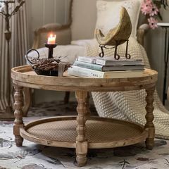 Turned Leg Tiered Round Coffee Table