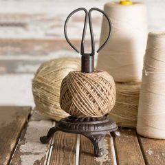 Twine and Scissors Set on Cast Metal Base