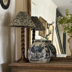 Twisted Brass Table Lamp With Ikat Shade