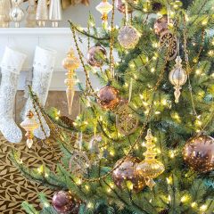 Twisted Gold Glass Finial Ornament Set of 2