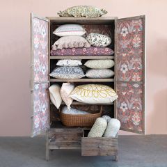 Two Door Reclaimed Wood and Glass Cabinet