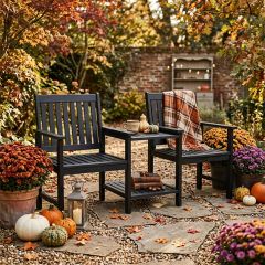Two Seat Outdoor Wood Bench