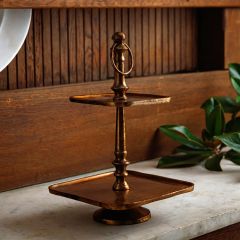 Two Tier Square Brass Server