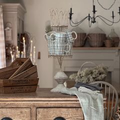 Two Tier Wire Basket Stand