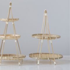 Two Tier Woven Bamboo Tray