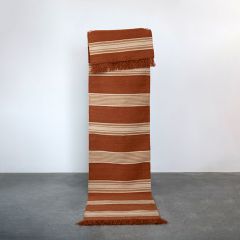 Two Tone Stripe Floor Runner With Fringe