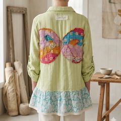 Upcycled Patchwork Butterfly Ruffled Duster