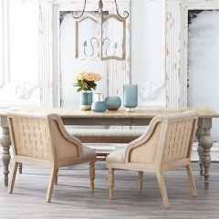 Upholstered Mango Wood Accent Chair