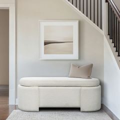 Upholstered Oval Storage Bench