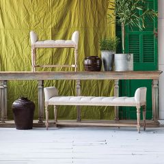 Upholstered Pine Wood Bench Seat