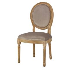 Upholstered Round Back Side Chair Gray Set of 4