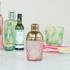 Upscale Accents Hobnail Glass Cocktail Shaker