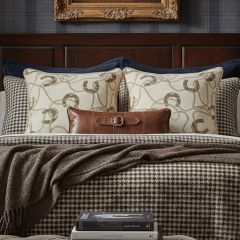 Upscale Ropes and Horseshoes Teddy Backed Throw Pillow Set of 2