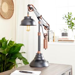 Urban Industrial Pulley Desk Lamp