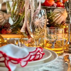 Vagabond House Elk Head Double Old Fashion Bar Glass Set of 4