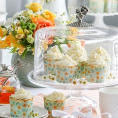 Vagabond House Glass Dessert Stand with Honey Bee Cloche