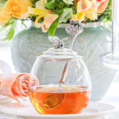 Vagabond House Glass Honey Pot with Spoon Set