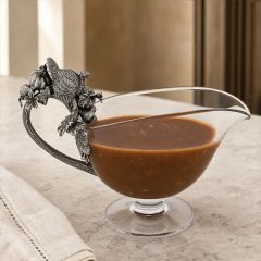 Vagabond House Harvest Turkey Glass Gravy Boat