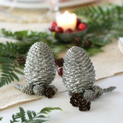 Vagabond House Pewter Pine Cones Salt and Pepper Shaker Set