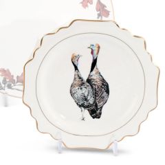 Vagabond House Scalloped Turkey Bone China Bread Plate