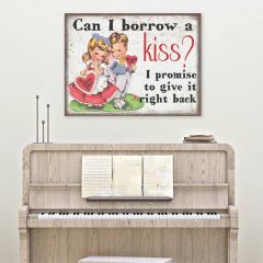 Valentine Kiss Canvas Wall Art