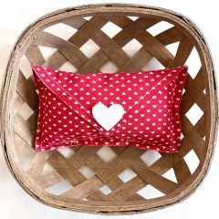 Valentine Love Letter Mini Pillow Set of 6 Red With White Hearts