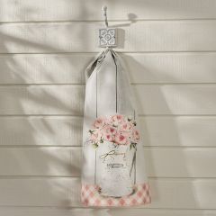 Vase of Peonies Farmhouse Tea Towel