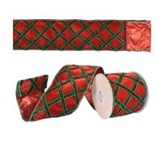 Velvet Lattice Festive Holiday Ribbon