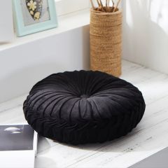 Velvet Pleated Round Pillow
