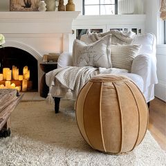 Velvet Sand Round Cotton Pouf