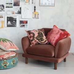 Velvet Upholstered Boho Chic Accent Chair