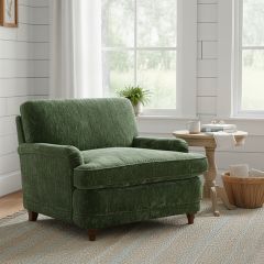 Velvet Upholstered English Accent Chair