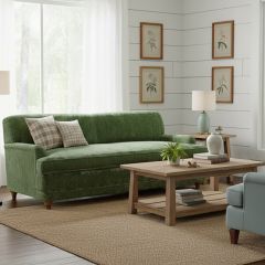 Velvet Upholstered English Sofa