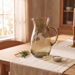 Verdant Bloom Tinted Green Glass Pitcher