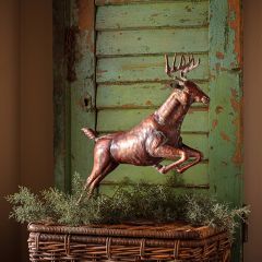 Verdigris Leaping Stag Figure