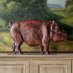 Verdigris Pig Figure