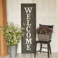 Vertical Hanging Metal Welcome Sign