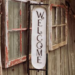 Vertical Welcome Sign On Bracket