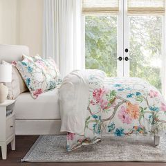 Vibrant Bird Floral 3 Piece Bedding Set