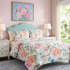 Vibrant Bird Floral 3 Piece Bedding Set
