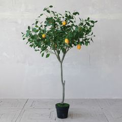 Vibrant Faux Lemon Tree In Pot