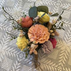 Vibrant Spring Wildflowers Wood Floral Bouquet