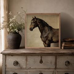 Victorian Drift Horse Portrait Framed Wall Art