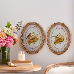 Victorian Inspired Bird Nest Framed Wall Art Set of 2