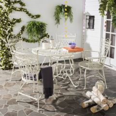 Victorian Style 5 Piece Outdoor Dining Set White