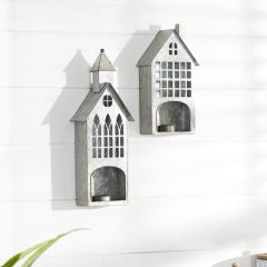 Village House Tabletop Lantern Set of 2