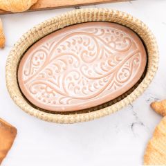 Vine Pattern 2 Piece Oval Bread Warmer